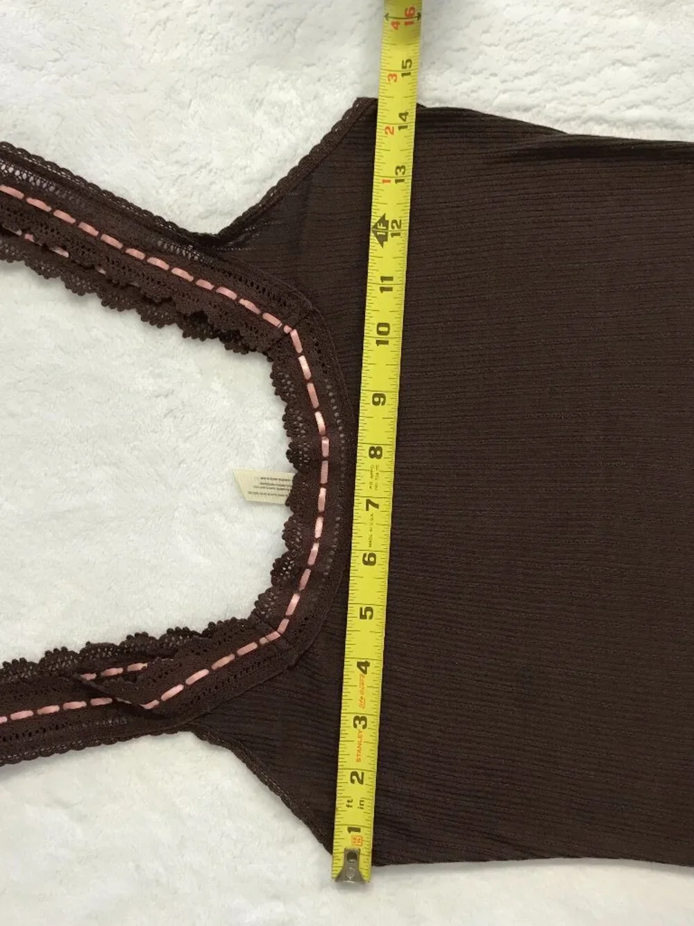 Free People Intimately Only You Lace Rib Tank French Roast Brown S Boho - Picture 8 of 10